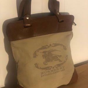Pre-Loved Burberry Canvas Stowell Roll Up Tote Bag